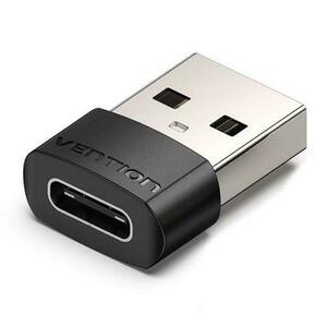 Adaptor USB OTG Vention, USB 2.0 (T) la USB Type-C (M), rata transfer 480 Mbps, invelis PVC, Negru imagine