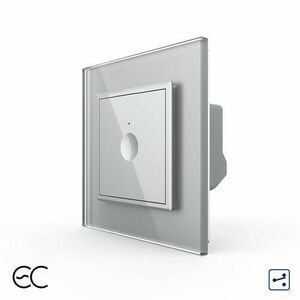 Intrerupator Simplu Cap Scara / Cruce cu Touch LIVOLO cu Rama din Sticla - Protocol Zigbee EC (Gri) imagine