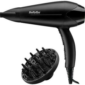 Uscator de par BaByliss D563DE, 2100W, 2 viteze, 3 trepte de temperatura, 2 accesorii: difuzor, concentrator, Tehnologie Ceramica, Negru imagine