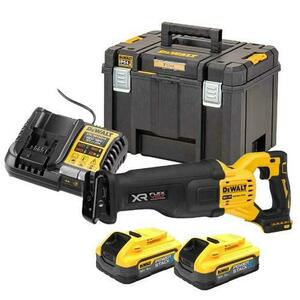 Fierastrau sabie electric DeWalt DCS386H2T-QW, 2 acumulatori Li-Ion, 1450 W, 18 V, 5.0 Ah, 3000 rpm, 28.6 mm, incarcator (Galben/Negru) imagine