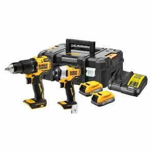 Set 2 masini de gaurit si insurubat DeWalt DCK2062E2T-QW, 2 acumulatori, 18 V, 1.7 Ah, incarcator, Valiza (Galben/Negru) imagine