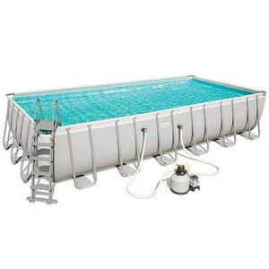 Piscina supraterana cu cadru metalic BestWay, 732 x 366 x 132cm, 30.045 L (Gri) imagine