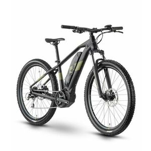 Bicicleta Electrica Raymon HardRay E 2.0, roti 27.5inch, cadru 450mm M, motor 250W, autonomie 100km, 8 viteze (Negru/Verde) imagine