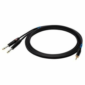 Cablu audio SSQ, Jack 3.5 mm - 2xJack 6.3 mm, Negru imagine