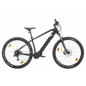 Bicicleta electrica Sprint E-MTB Pulse, roti 29inch, cadru 480mm L, motor 250W, baterie 36V/450Wh, 12.5Ah, frane hidraulice pe disc (Negru/Turcoaz) imagine