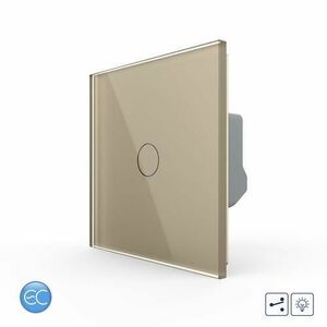 Intrerupator Simplu Cap Scara / Cruce cu Dimmer cu Touch LIVOLO din Sticla - Protocol ZigBee EC (Auriu) imagine