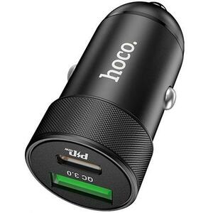 Incarcator Auto HOCO, Z32B Speed Up, PD+QC3.0, 20W, 1 X USB + 1 X USB Type C (Negru) imagine