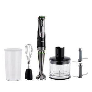 Blender de mana Braun MultiQuick 9 MQ 9135XI, 1200 W, 0.6 l, 3 viteze, Zdrobire gheata (Negru/Inox) imagine