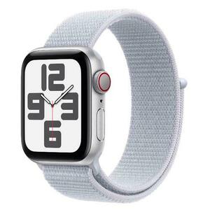 Smartwatch Apple Watch SE (2024), GPS, Cellular, Carcasa Silver Aluminium 40mm, ecran LTPO OLED, 32GB, curea Blue Cloud Sport Loop (Argintiu/Albastru) imagine