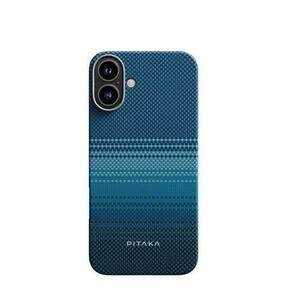 Carcasa PITAKA Tactile Woven compatibila cu iPhone 16, Albastru imagine