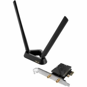 Placa de retea ASUS PCE-BE92BT, BE9400, baza magnetizata, suporta banda de 6GHz, 320MHz, WPA3, Bluetooth 5.4, compatibilia doar cu placile de baza Intel imagine