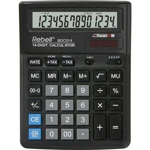 Calculator de birou, 14 digits, 193 x 143 x 38 mm, Rebell BDC 514, Negru imagine