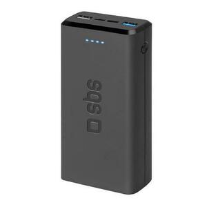 Acumulator extern SBS, 20000 mAh, 2 USB-A, 1x USB, MicroUSB In, 2.1 A (Negru) imagine