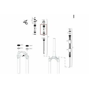 Cartus Compresie Furca Rock Shox XC30 B3-B4 (2018-2020)/JUDY TK B1 (2021), Crown Turnkey, Negru imagine