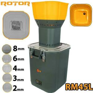 Moara electrica pentru cereale Rotor RM45L, 19000 rot/min, 1300 W, 45L (Gri/Galben) imagine