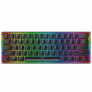 Tastatura gaming mecanica Redragon Akali, iluminare RGB switch-uri rosii, Negru imagine