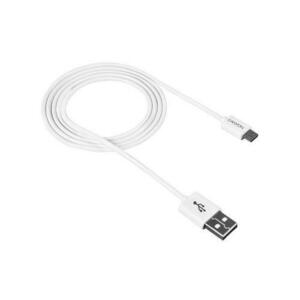 Cablu de date Canyon CNE-USBM1W, USB - MicroUSB, 1m (Alb) imagine