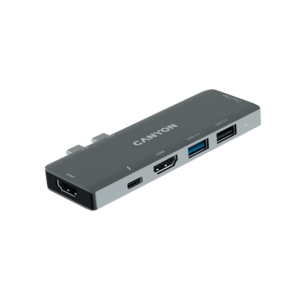 Docking Station Canyon DS-05B, 1* USB Type-C PD 100W, 2*HDMI, 1*USB3.0, 1*USB2.0, 1*SD, 1*TF (Gri) imagine