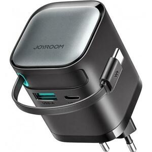 Incarcator Retea Cu Cablu USB-C Joyroom JR-TCL02, 65W, 3A, 1 x USB-A - 1 x USB-C, Negru imagine