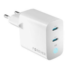 Incarcator Retea Forever TC-06-65CC, 65W, 3.25A, 2 x USB-C, Alb imagine