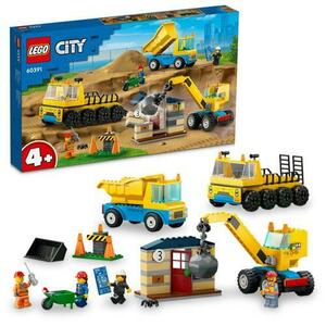 LEGO® City - Camioane de constructie si macara cu bila pentru demolari 60391, 235 piese imagine