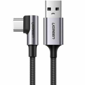 Cablu Date si Incarcare USB la USB Type-C UGREEN US284, Angled 90, 2 m, 3A, Negru imagine