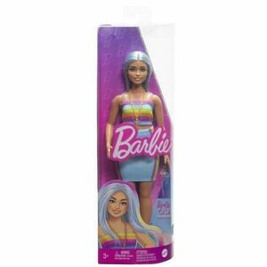 Papusa Barbie Fashionistas - Barbie cu par albastru si top sport imagine