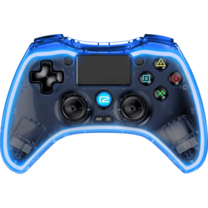 Controller ready2gaming PS4 Pro Pad X LED Edition, Bluetooth 5.0, Compatibil PS3/PS4/PC/Android, Vibratii (Negru/Transparent) imagine