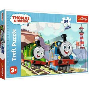 Puzzle Maxi Trefl Thomas & Friends, Tom si Percy pe linii, 24 piese imagine