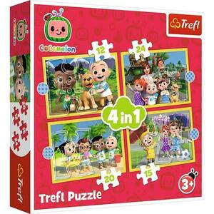 Puzzle Trefl 4 in 1 Cocomelon, Prezentarea familiei, 12/15/20/24 piese imagine