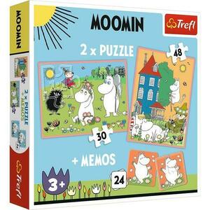 Joc Memorie si Puzzle Trefl 2 in 1 Memo Moomin imagine