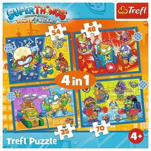 Puzzle Trefl 4 in 1 SuperThings, Super actiune, 35/48/54/70 piese imagine