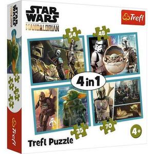 Puzzle Trefl 4 in 1 Star Wars, The Mandalorian, 35/48/54/70 piese imagine