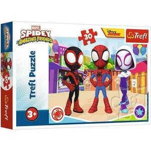 Puzzle Trefl Spidey Amazing Friends, 30 piese, 27x20 cm, 3 ani+ imagine