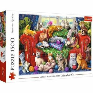 Puzzle Trefl Pisicutele pe canapea, 1500 piese imagine