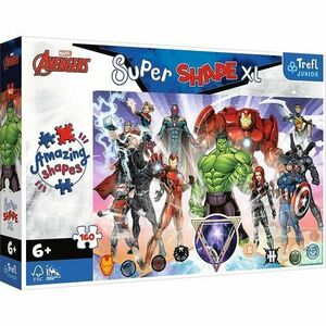 Puzzle Trefl Junior Super Shape XL, Marvel Avengers, Razboinici curajosi, 160 piese imagine