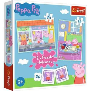 Set Trefl 2 in 1 joc memorie si puzzle Peppa Pig, 30/48 piese imagine