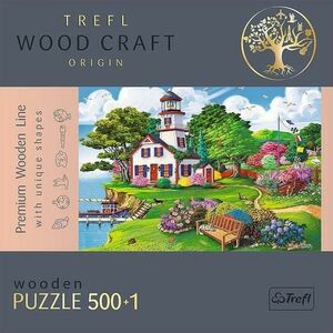 Puzzle din lemn Trefl Wood Craft, Portul in timpul verii, 500+1 piese imagine