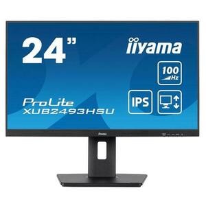 Monitor IPS LED iiyama ProLite 23.8inch XUB2493HSU-B7, Full HD (1920 x 1080), HDMI, DisplayPort, Boxe, Pivot (Negru) imagine