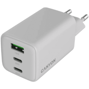 Incarcator retea Canyon CNS-CUW65ACC, 2 x USB-C, 1 x USB, 65W, Alb imagine