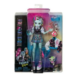 Papusa Monster High Frankie Stein, cu animalut si accesorii imagine