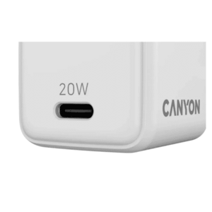 Incrcator retea Canyon CNS-CUW20C, 1 x USB-C, GaN 20W PD, Alb imagine