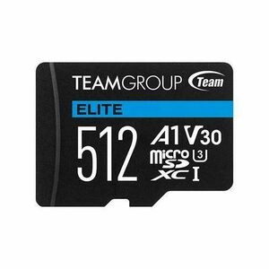 Card de memorie TeamGroup Elite, 512 GB, microSDXC, UHS-I U3, V30, A1, 4K UHD, Adaptor SD Inclus imagine