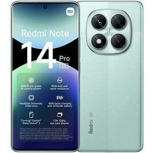 Telefon Mobil Xiaomi Redmi Note 14 Pro, Procesor Mediatek Dimensity 7300 Ultra Octa-Core, AMOLED 6.67inch, 8GB RAM, 256GB Flash, Camera Tripla 200+8+2 MP, Wi-Fi, 5G, Dual Sim, Android (Verde) imagine