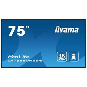 Ecran profesional IPS LED Iiyama 74.5inch LH7565UHSB-B1, UHD (3840 x 2160), HDMI, DisplayPort, Boxe (Negru) imagine