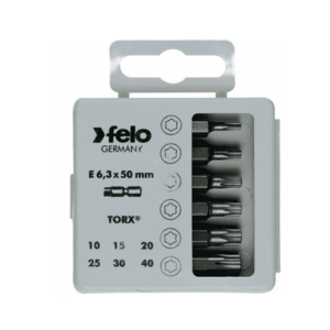 Set 6 biti Felo Profi, 50 mm, Torx (Gri/Negru) imagine