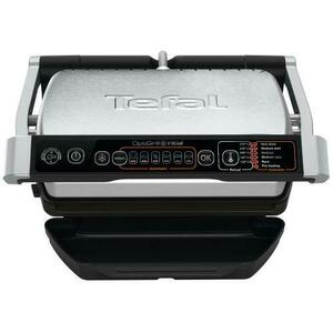 Gratar electric Tefal OptiGrill+ GC706D34, 2000 W, 6 programe automate, indcator pentru nivelul de gatire, functie dezghetare, placi detasabile (Inox/Negru) imagine