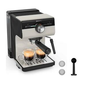 Espressor manual Krups Authentic C40 XP381B10, 15 bari, rezervor apa detasabil 2 L, duza spumare lapte, functie apa fierbinte, oprire automata (Gri) imagine