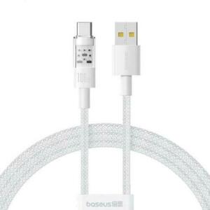 Cablu alimentare si date Baseus Gem, Fast Charging Data Cable pentru smartphone, USB la USB Type-C, 100 W, 2m (Alb) imagine