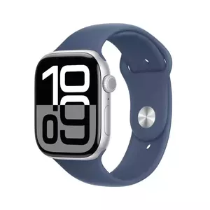 Smartwatch Apple Watch 10 GPS 42mm Carcasa Silver Aluminium Bratara Denim Sport - M/L imagine